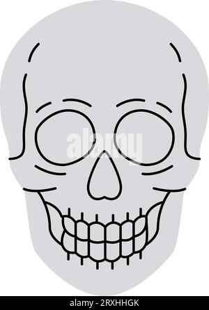 Human skull. Old school tattoo. Vector illustration. Stock Vector