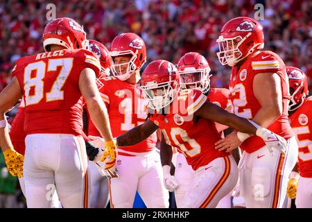 Kansas City Chiefs offensive lineman Creed Humphrey (52) in the huddle in  the first half of an NFL football game against the Los Angeles Chargers,  Thursday, December 16, 2021 in Inglewood, Calif.