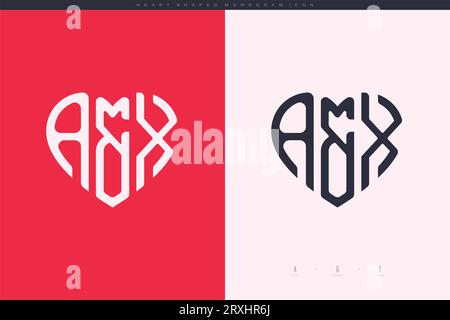 heart initial logo with love shape letters icon vector illustration template Stock Vector
