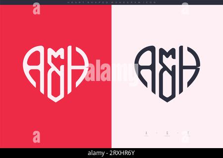 heart initial logo with love shape letters icon vector illustration template Stock Vector