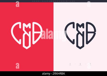 heart initial logo with love shape letters icon vector illustration template Stock Vector