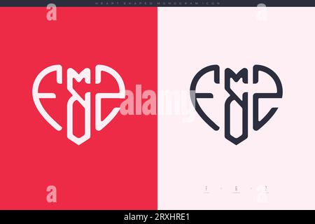 heart initial logo with love shape letters icon vector illustration template Stock Vector