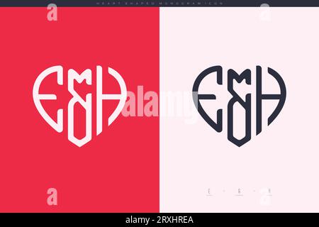 heart initial logo with love shape letters icon vector illustration template Stock Vector