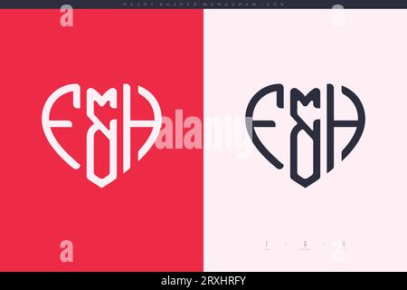 heart initial logo with love shape letters icon vector illustration template Stock Vector