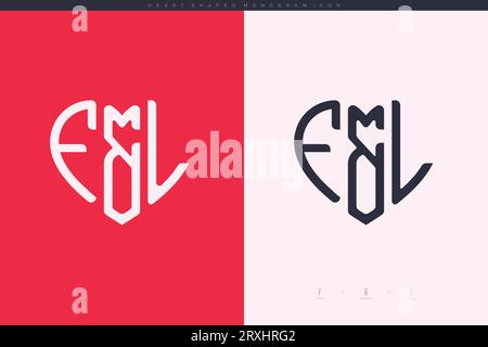 heart initial logo with love shape letters icon vector illustration template Stock Vector
