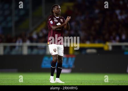 Torino, Italy. 24th Sep, 2023. September 24, 2023, Torino, Piemonte, Italy:  Olimpic Stadium Grande Torino, 24.09.23 Adrien Tameze (61 Torino FC) during  the Serie A match Torino FC v AS Roma at