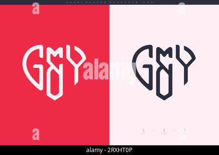 heart initial logo with love shape letters icon vector illustration template Stock Vector