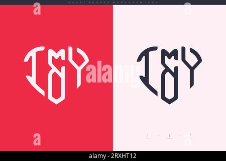 heart initial logo with love shape letters icon vector illustration template Stock Vector