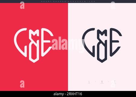 heart initial logo with love shape letters icon vector illustration template Stock Vector