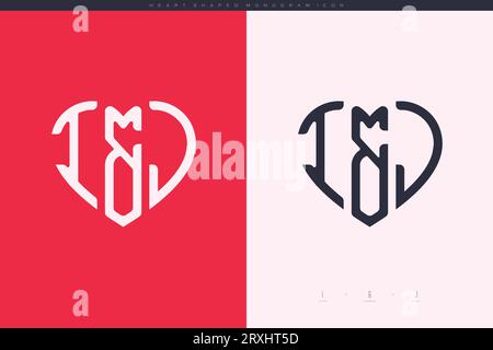 heart initial logo with love shape letters icon vector illustration template Stock Vector
