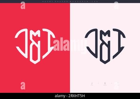 heart initial logo with love shape letters icon vector illustration template Stock Vector