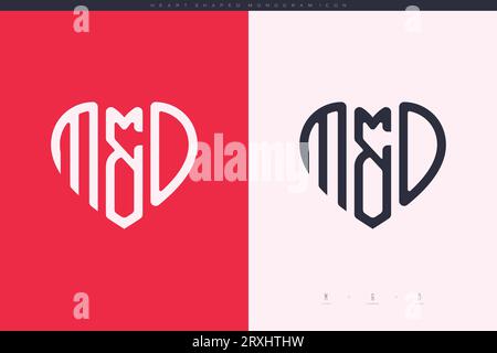 heart initial logo with love shape letters icon vector illustration template Stock Vector
