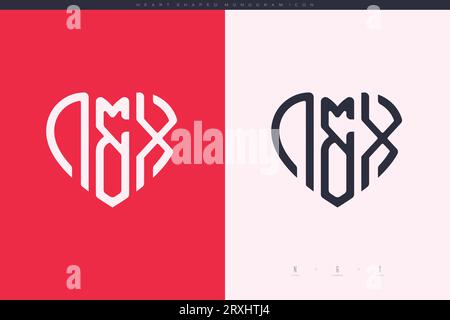heart initial logo with love shape letters icon vector illustration template Stock Vector