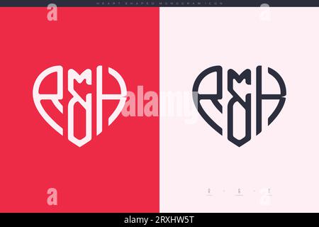 Initial RK letters with red heart and love logo flat icon monogram concept Stock Vector