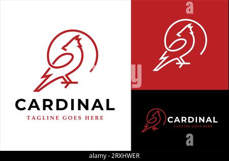 Cardinal Bird Illustration Modern Bird Logo Design Template Vector Symbol Stock Vector