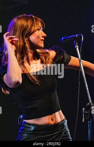Argentine singer Delfina Campos during a show in Buenos Aires, Argentina. Stock Photo