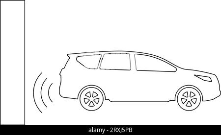 Car parking sensor signal icon vector illustration template design Stock Vector