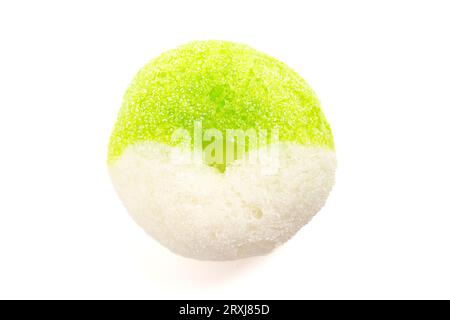Green Apple Fruit Ring Freeze Dried Fruit Rings on a White Background Stock Photo