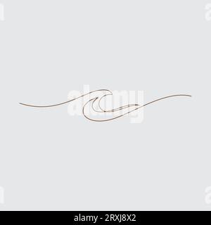 sea wave ripple splashing line art minimal vector illustration Stock Vector
