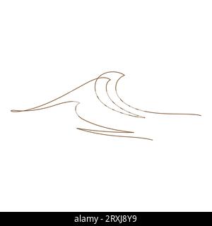sea wave line art minimalist vector illustration Stock Vector