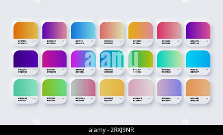 Color Palette, Gradient Colour Swatches in RGB, HEX Colors, Paint ...