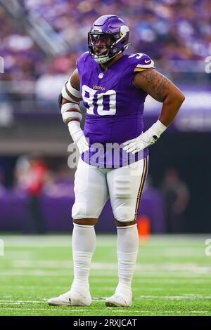 Minnesota Vikings defensive end Jonathan Bullard (93) lines up during a NFL  football game against the Miami Dolphins, Sunday, Oct.16, 2022 in Miami  Gardens, Fla. (AP Photo/Alex Menendez Stock Photo - Alamy