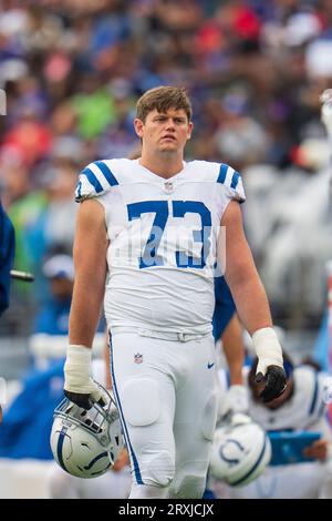 Indianapolis Colts tackle Blake Freeland (73) in action during the