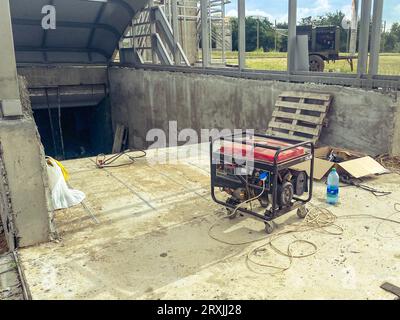 installation of an underground passage in the city center. construction of a new residential complex. construction of communications for people's live Stock Photo