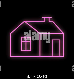 Blue neon home sign makes it quick and easy to customize your priject in modern style. Stock Vector