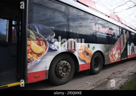 Solaris Trollino trolleybus Stock Photo