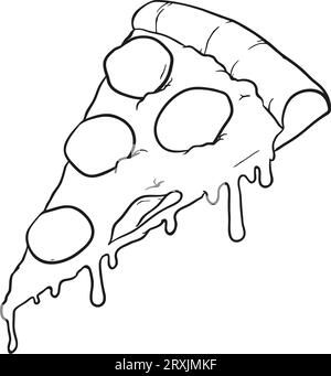 Pizza pie coloring page for kids art Stock Photo