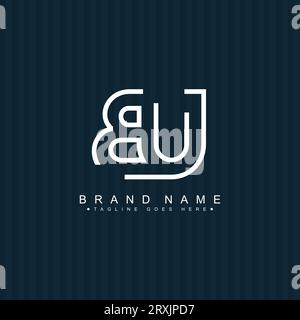 Vector Template for Initial Letter BU Logo - Elegant Monogram Logo for Alphabet B and U Stock Vector