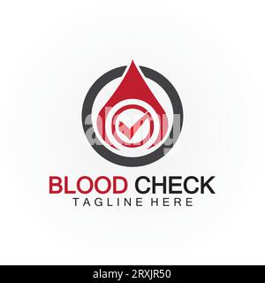 Blood drop check logo icon vector design template Stock Vector