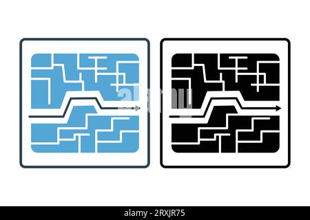 Maze icon. Icon related to problem solving. icon suitable for web site design, app, user interfaces, printable etc. Line icon style. Simple vector des Stock Vector