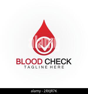 Blood drop check logo icon vector design template Stock Vector