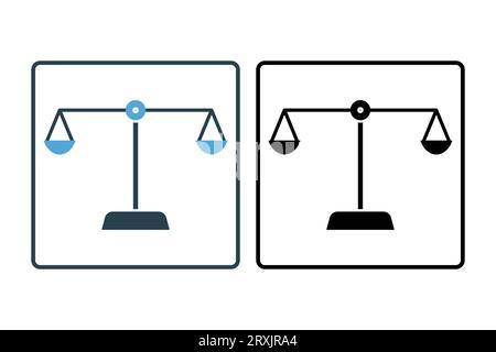 Balance or scales icon. Icon related to option or argument. icon suitable for web site design, app, user interfaces, printable etc. Solid icon style. Stock Vector