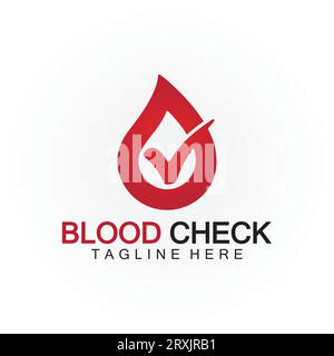 Blood drop check logo icon vector design template Stock Vector