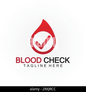 Blood drop check logo icon vector design template Stock Vector