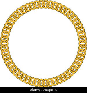 Round Chain frame. Circle chains border. Boho bracelet Stock Vector