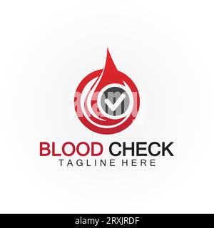 Blood drop check logo icon vector design template Stock Vector