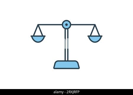 Balance or scales icon. Icon related to option or argument. icon suitable for web site design, app, user interfaces, printable etc. Flat line icon sty Stock Vector