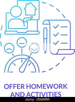 2D offer homework and activities linear icon concept Stock Vector