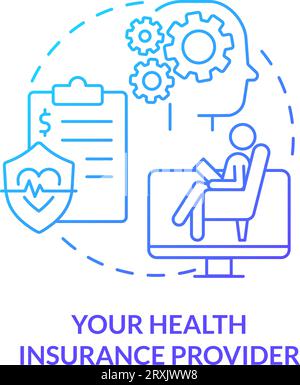 2D your health insurance provider linear icon concept Stock Vector