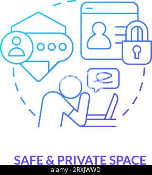 2D safe and private space linear icon concept Stock Vector
