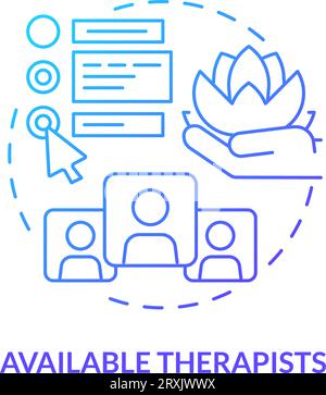 2D available therapists linear icon concept Stock Vector