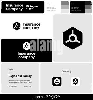 Monochrome template for insurance company branding Stock Vector
