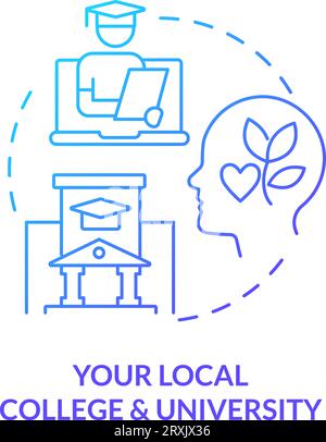 2D your local college and university linear icon concept Stock Vector