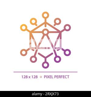 2D simple thin line gradient adenovirus icon Stock Vector