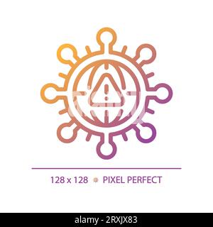 2D thin line gradient bacteria icon Stock Vector