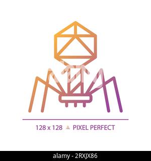 2D simple thin line gradient bacteriophage icon Stock Vector